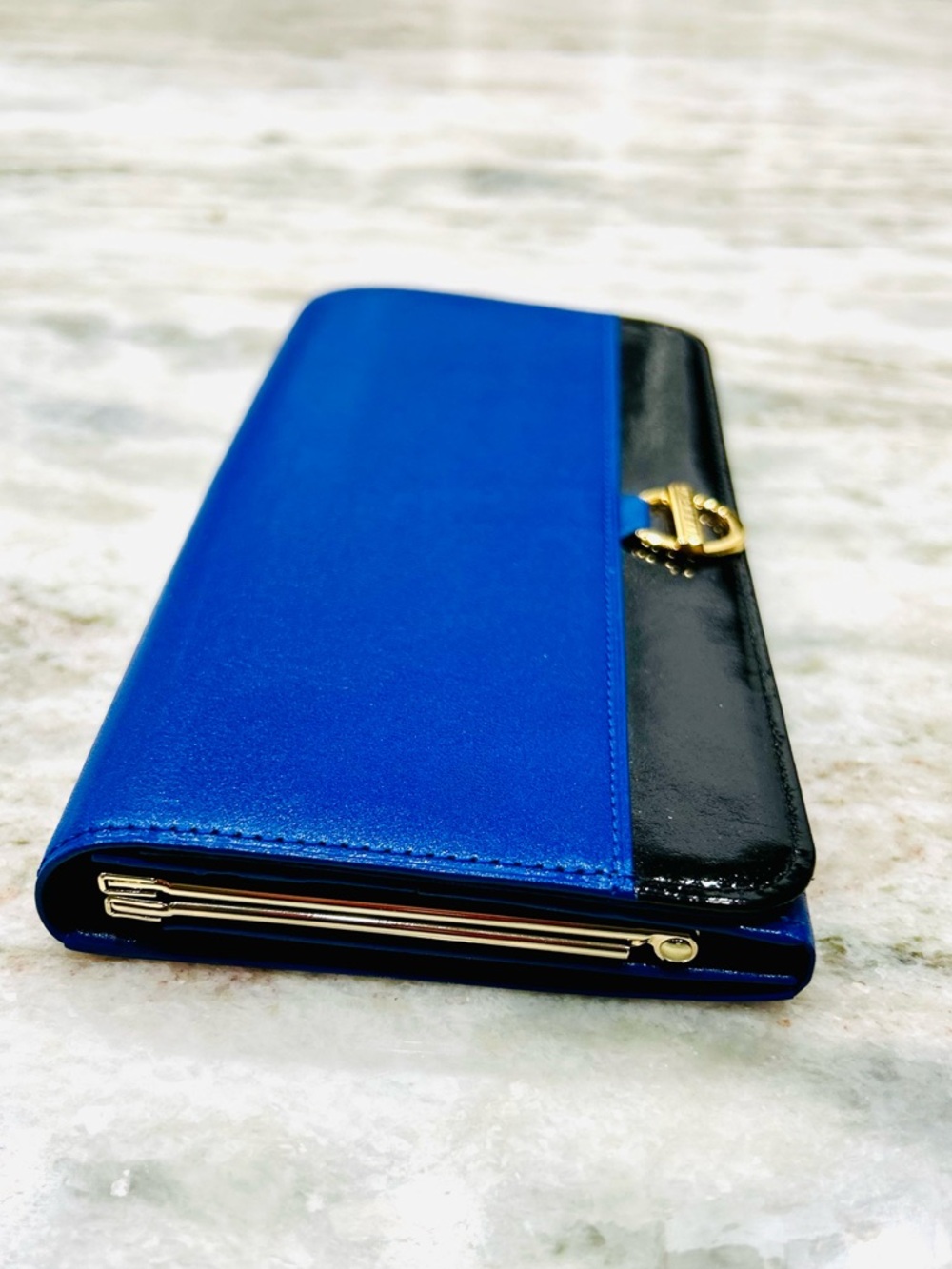 NWOT Givenchy Authentic Blue and Black Leather Long Continental Wallet - Picture 3 of 10